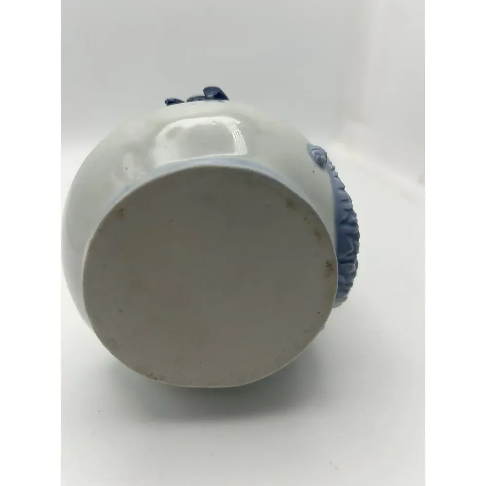 Vintage Porcelain Vase. Representing Trees And Birds.